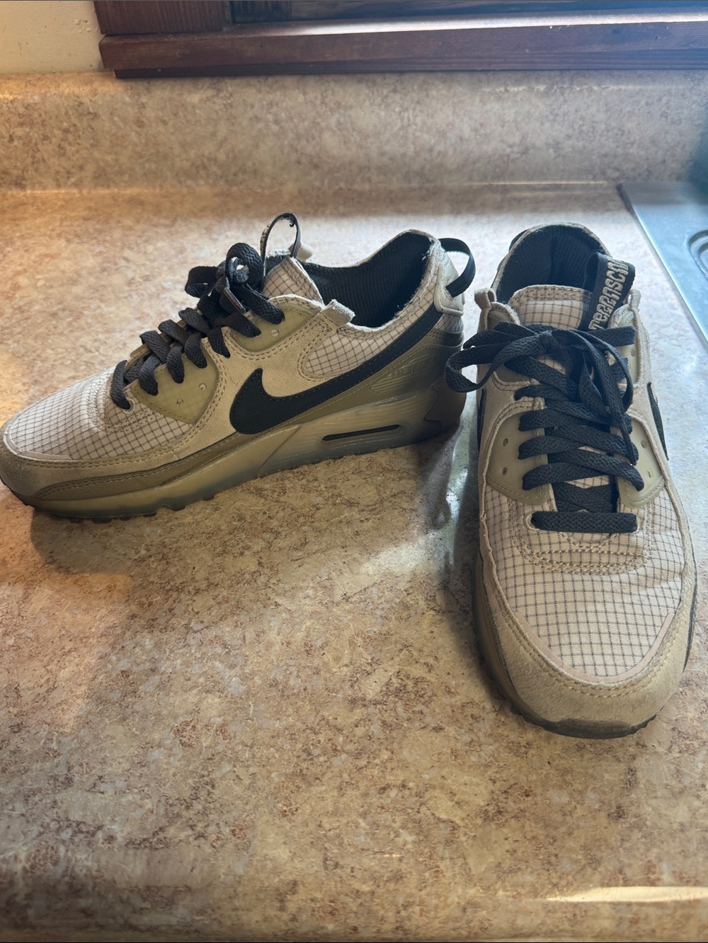 Nike Men’s Beige Sneakers with Black Swoosh